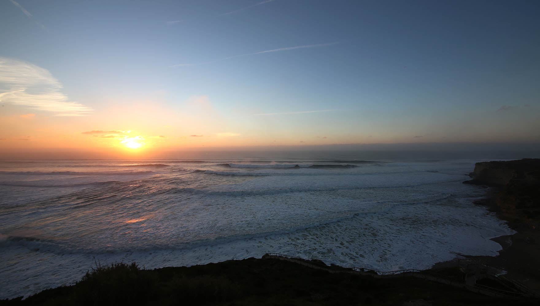 sunset at nearby Ribeira d'Ilhas beach